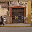 kids walking down a street