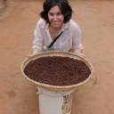 Julie Lesnik with a basket of bugs